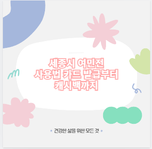 세종시 여민전 사용법 카드 발급부터 캐시백까지