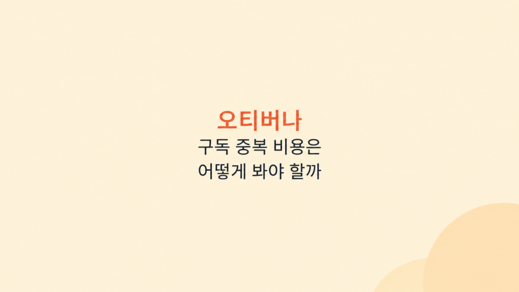 오티버나 구독 중복 비용 구조