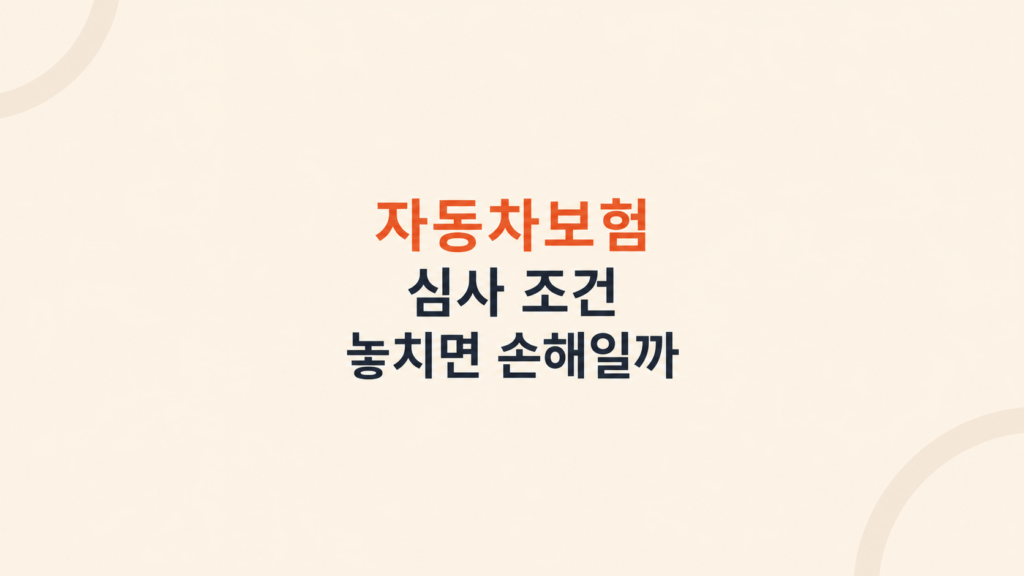 자동차보험 심사 조건 판단 화면