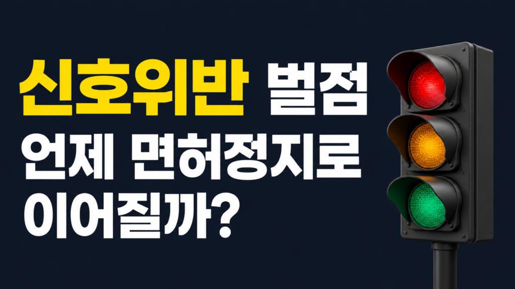 신호위반 벌점과 과태료 범칙금 차이를 비교하는 교통법규 안내 이미지