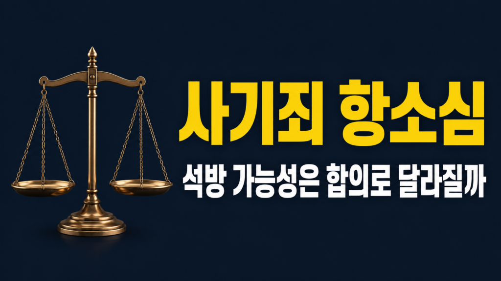 사기죄 항소심 석방 가능성과 보석 신청 합의 기준 비교 이미지