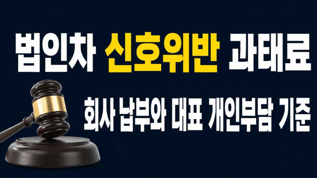 법인차 신호위반 과태료와 대표 개인 부담 기준을 비교한 이미지