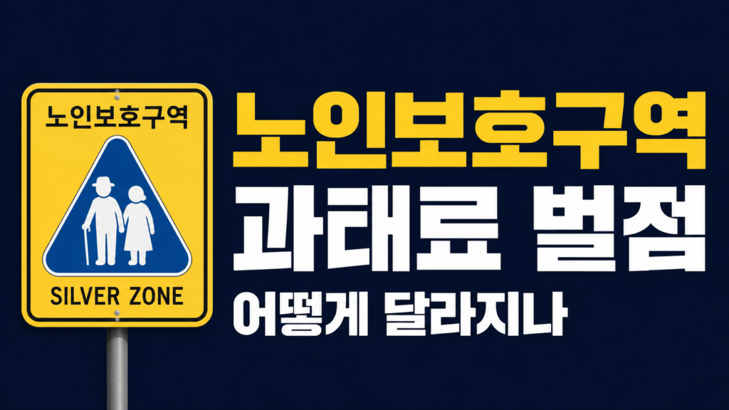 노인보호구역 과태료 벌점과 범칙금 선택 기준 안내 이미지