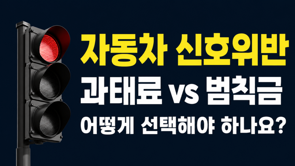 자동차 신호위반 과태료 범칙금 조회와 납부 선택 기준