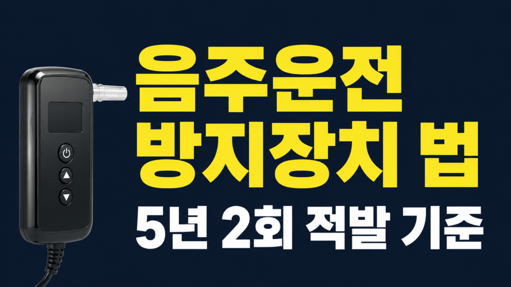 음주운전 방지장치 법 5년 2회 적발 시 면허 재취득과 비용 기준 설명 이미지