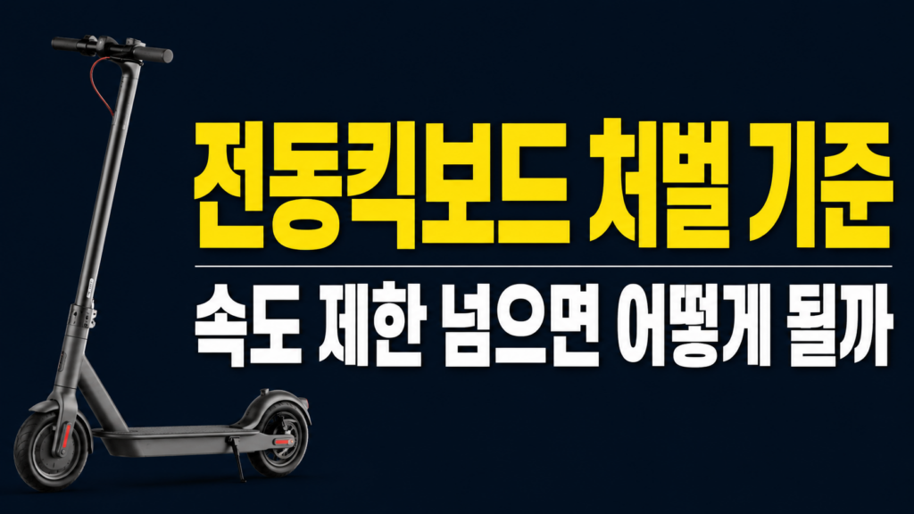 전동킥보드 처벌 기준과 속도 제한 면허 보험 거절 위험 설명 이미지