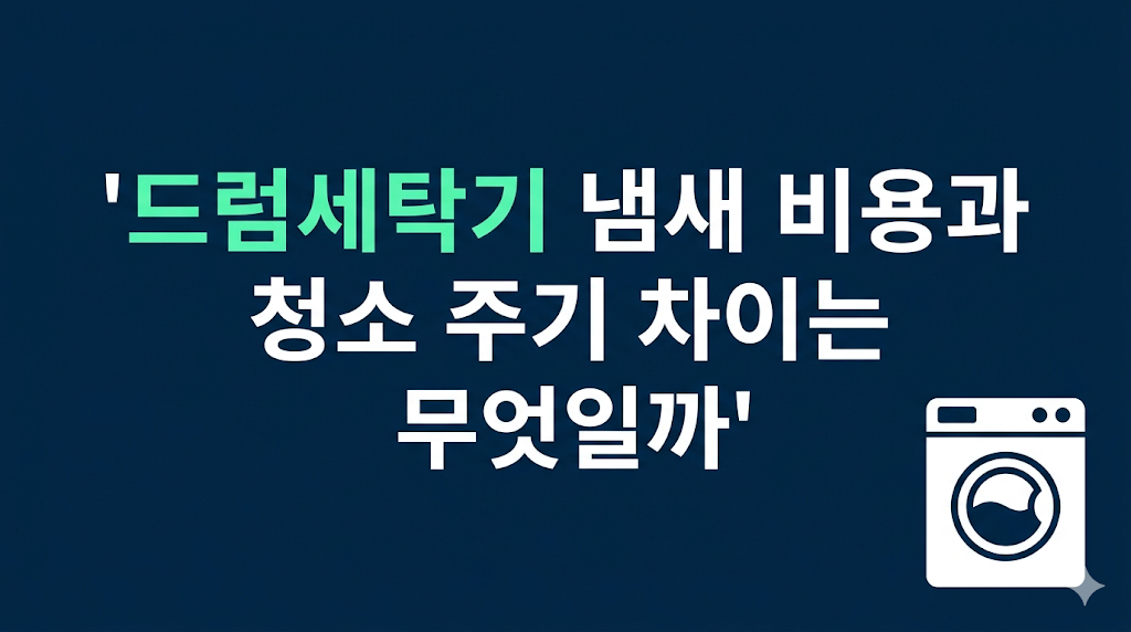 드럼세탁기 냄새 비용 관리 장면

