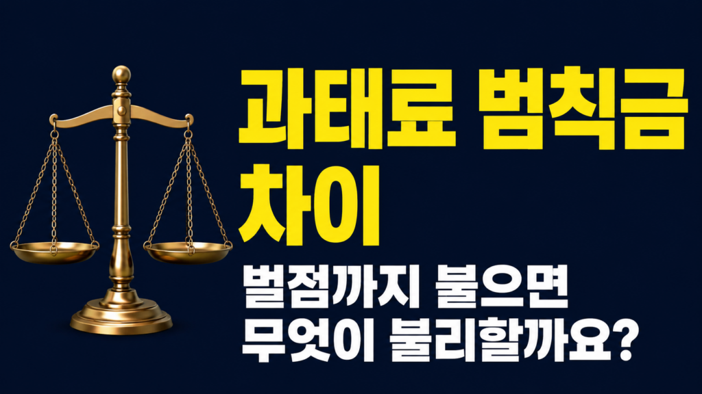 과태료 범칙금 차이와 벌점 보험료 부담을 비교하는 운전자 고지서 이미지