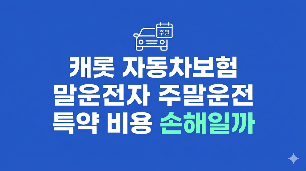 캐롯 자동차보험 주말운전자 비용 구조 설명
