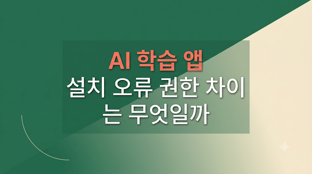 AI 학습 앱 설치 오류 설정 화면
