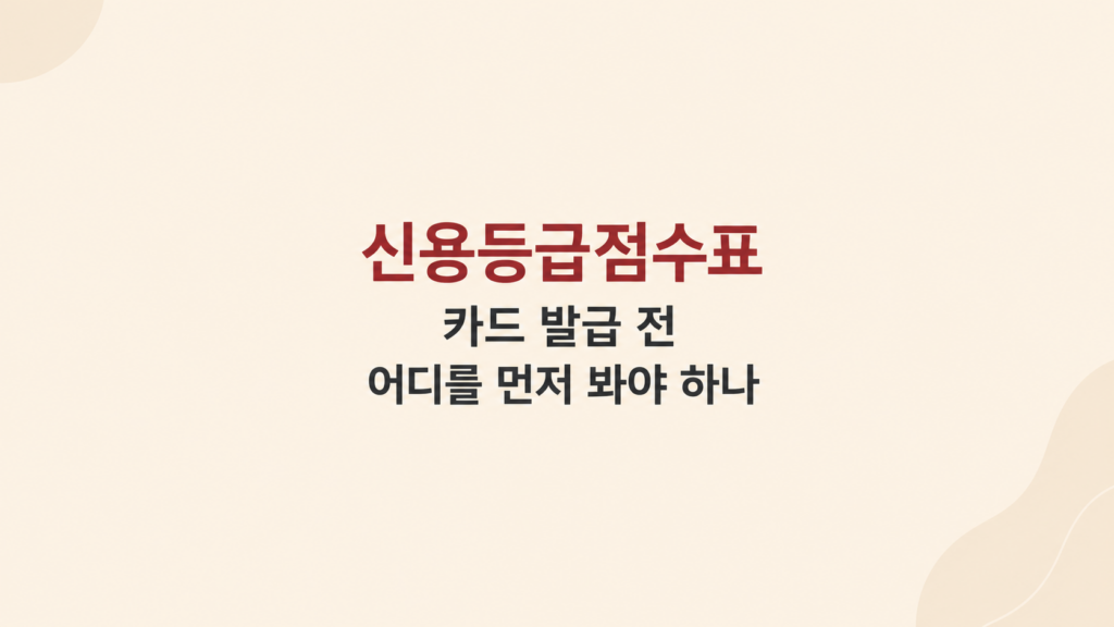 신용등급점수표 카드 심사 확인 장면