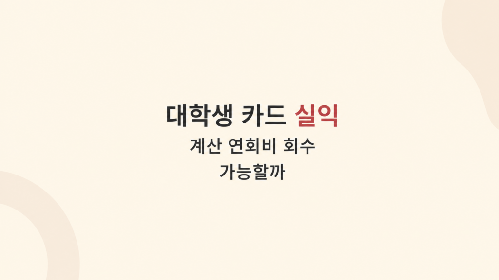 대학생 카드 실익 계산 구조 설명 이미지
